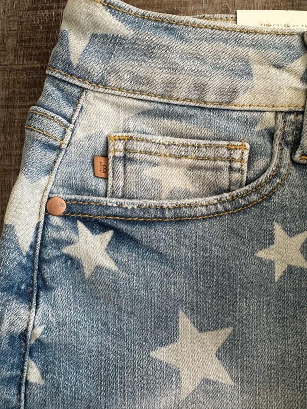 Judy Blue Distressed Blue Star & Stripe Denim Mini Skirt - Picture 5 of 14